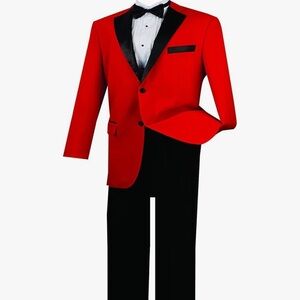 VINCI 2 Botton Single Breasted Classic Fit Tuxedo Suite/ Black Lapel Size 44R